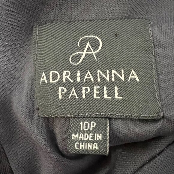 Adrianna Papell Womens Petite Gray Tiered Petal Chiffon Cocktail Dress size 10P - Picture 9 of 11